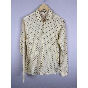 Scotch & Soda Carnaby Surf Polka Dot Stretch Shirt Men M Cream Green